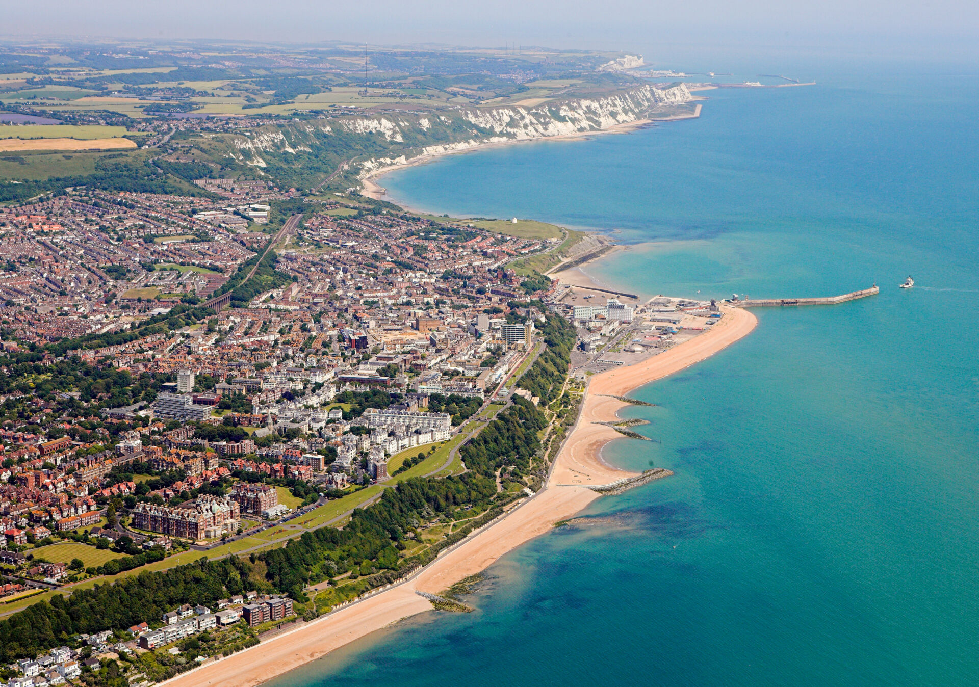 Aaeriel view of the Folkestone's Oldtimer Car Rally's Site on Folkestone's Coast Line